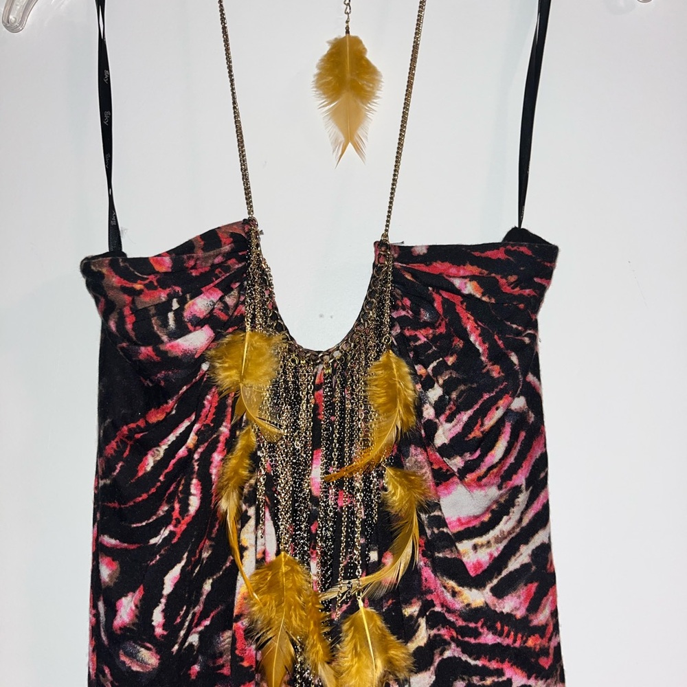 Sky Black and Pink Zebra Print Camisole